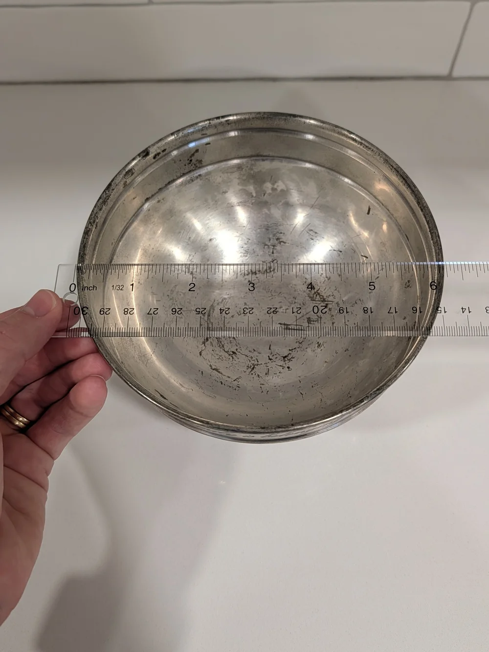 Pottery Barn Medium Size Antique Silver Bowl